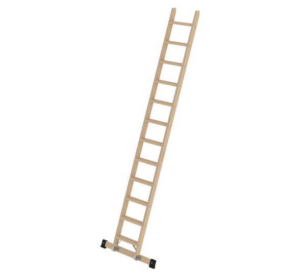 Stufen-Anlegeleiter Holz mit Traverse, 12 Stufen | © MUNK GmbH