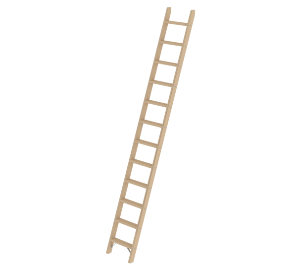 Stufen-Anlegeleiter Holz ohne Traverse, 12 Stufen | © MUNK GmbH